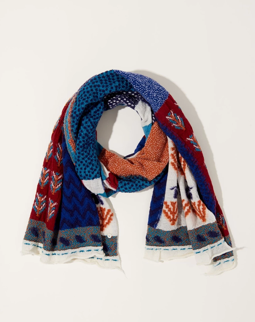Kapital Turquoise Fulling Wool Scarf - Handmade Village Gabbeh Style