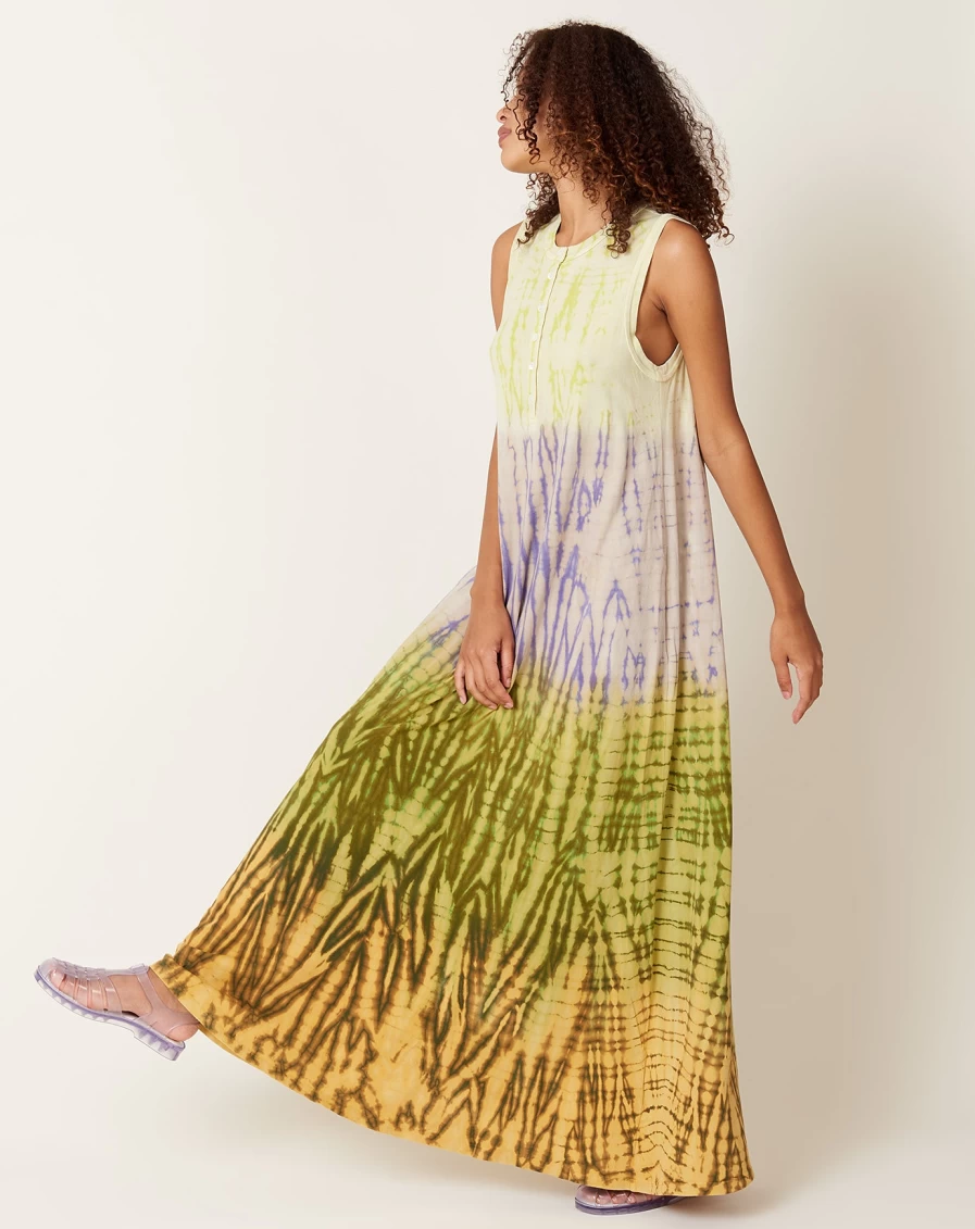 Raquel Allegra Moss Lavender Christy Dress with Sleeves
