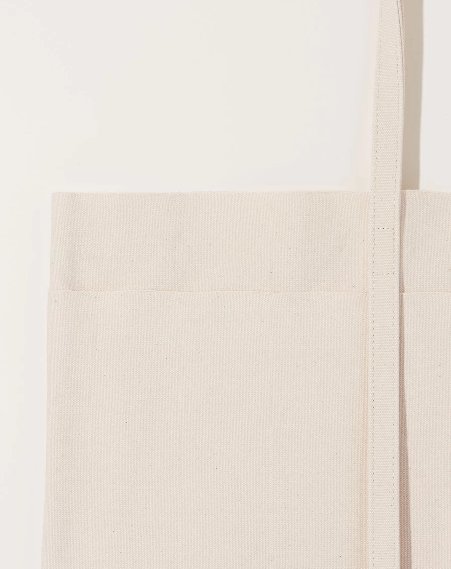 Amiacalva White Washed Canvas Large 6-Pocket Tote Bag for Women & Men