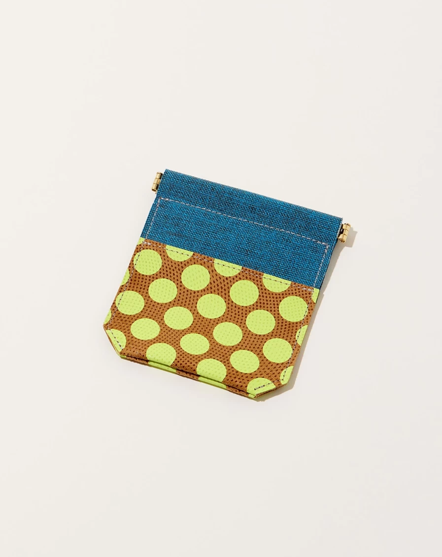 Carmine Neon Yellow Ecology Leather Mini Pouch - Stylish & Sustainable