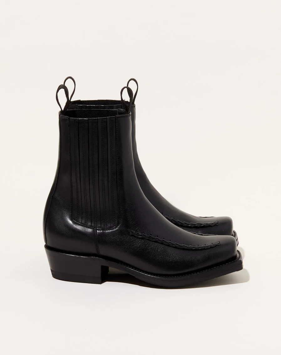 Hereu Agulla Black Leather Boots for Women - Stylish Ankle Boots