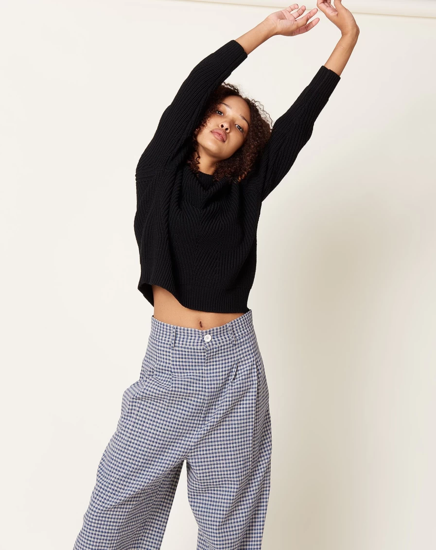 Demylee Chelsea Black Sweater for Women - Premium Knit Pullover