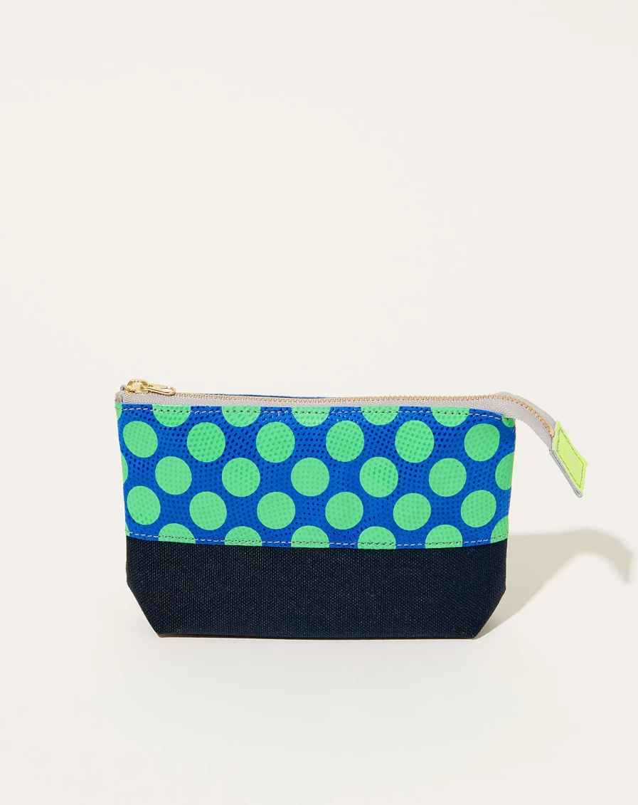 Carmine Neon Green Ecology Leather Pouch - Eco-Friendly Vegan Leather Case