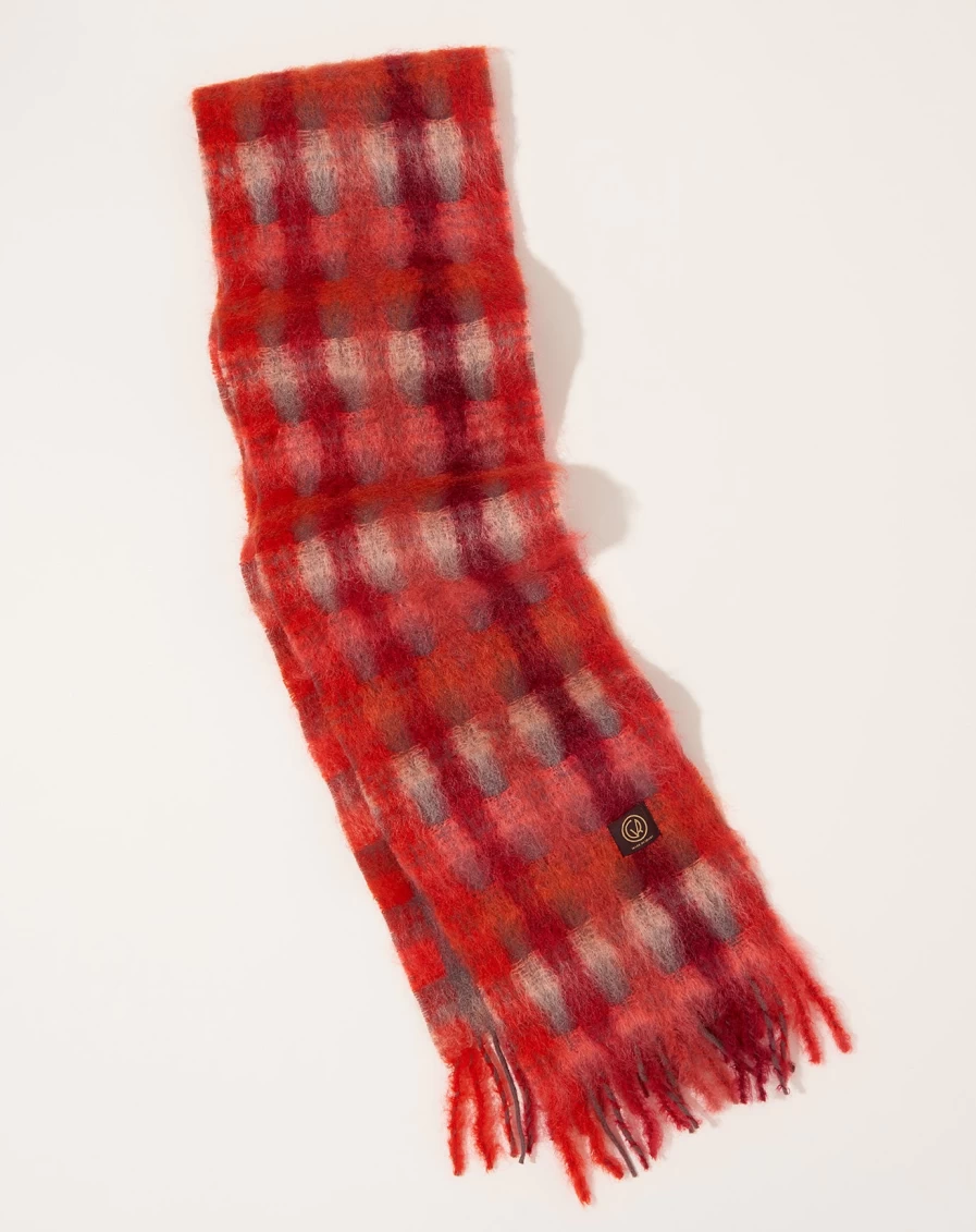 Mantas Ezcaray Red Mia Silk Foulard Scarf for Women Luxury Fashion Accessory