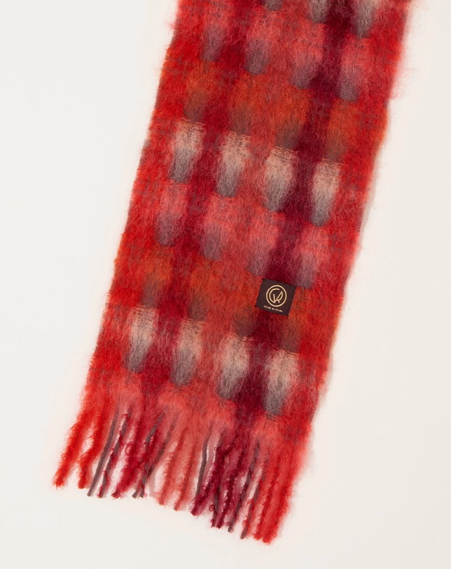Mantas Ezcaray Red Mia Silk Foulard Scarf for Women Luxury Fashion Accessory