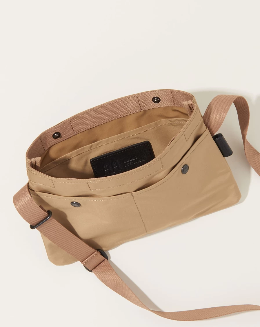 Amiacalva Beige Gabardine Sacoche Bag – Stylish & Lightweight Crossbody for Everyday Use