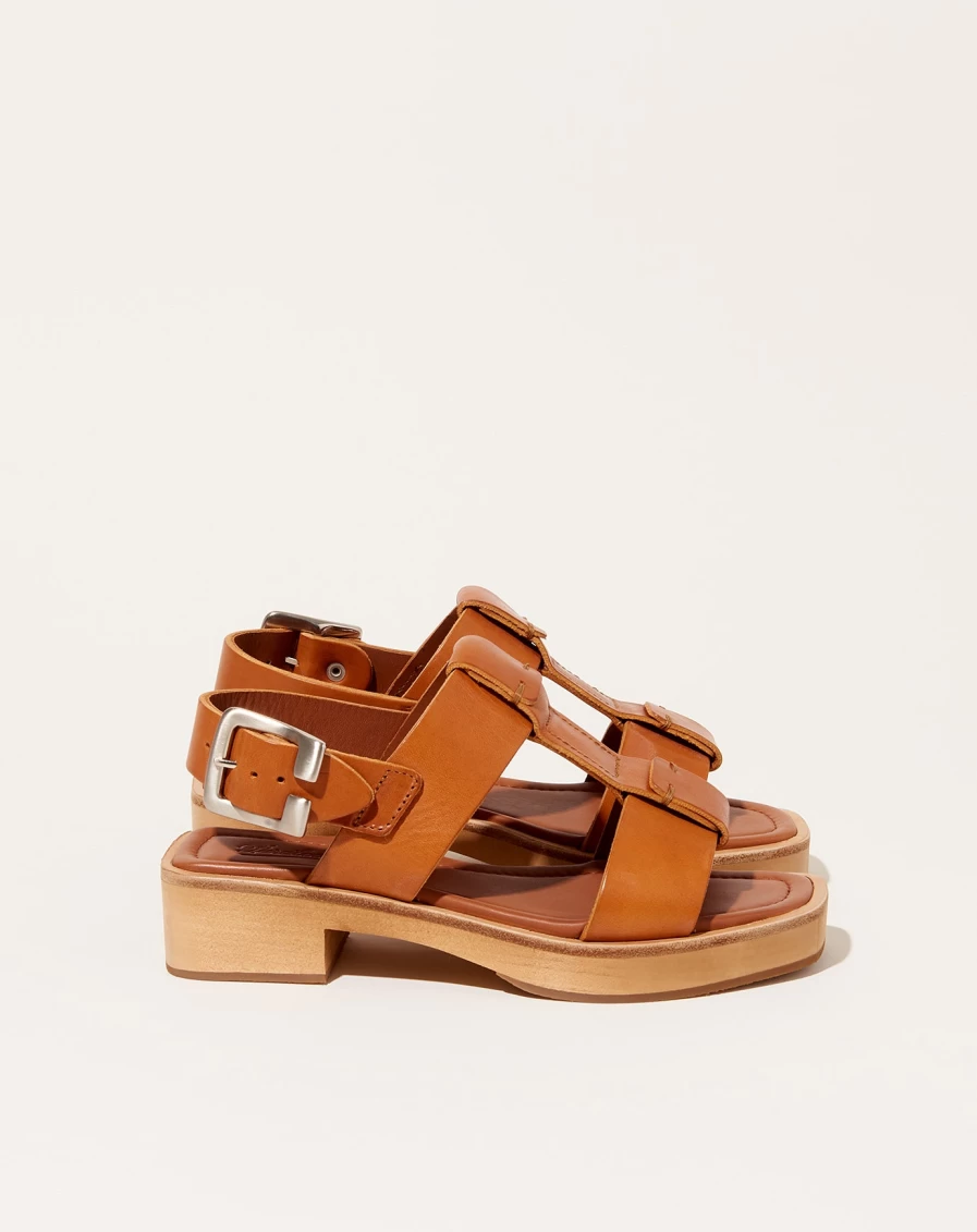 Paraboot Tilia Vegetal Tan Leather Sandals for Men – Classic Comfortable Design