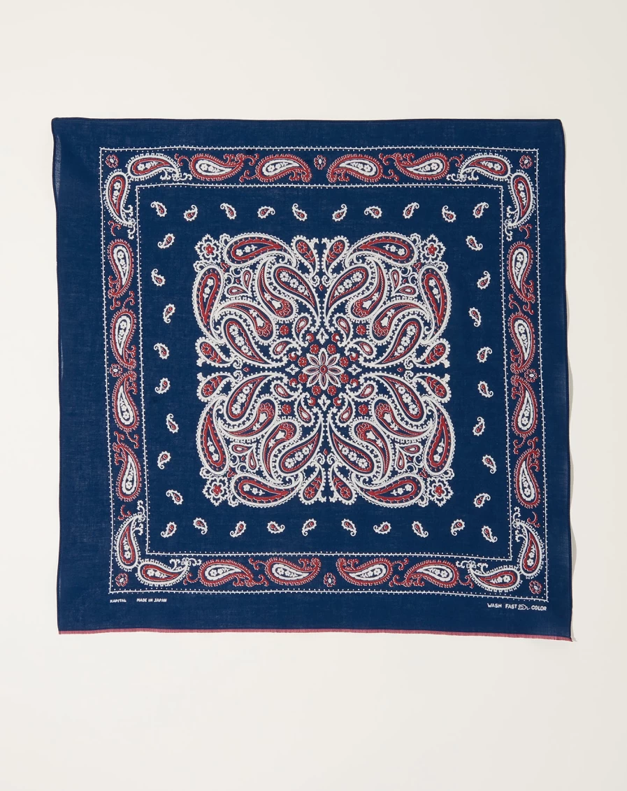 Kapital Navy Dolphin Dance Bandana - Japanese Streetwear Fashion Scarf