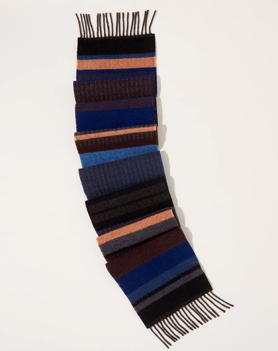 Wallace Sewell Nyack Midnight Blue Wool Blend Scarf