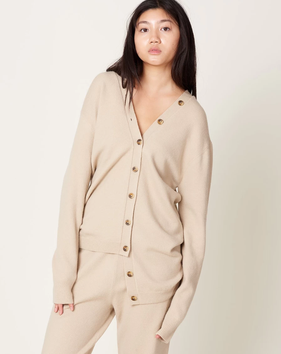 Lauren Manoogian Antique Button Cardigan - Luxurious Knit Sweater Coat
