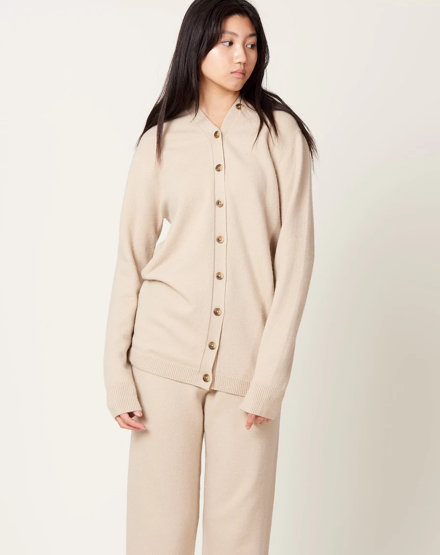 Lauren Manoogian Antique Button Cardigan - Luxurious Knit Sweater Coat