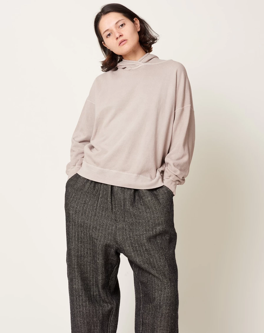"Ichi Antiquits Beige French Terry Pigment Hoodie - Soft Pullover Sweatshirt for Men & Women"