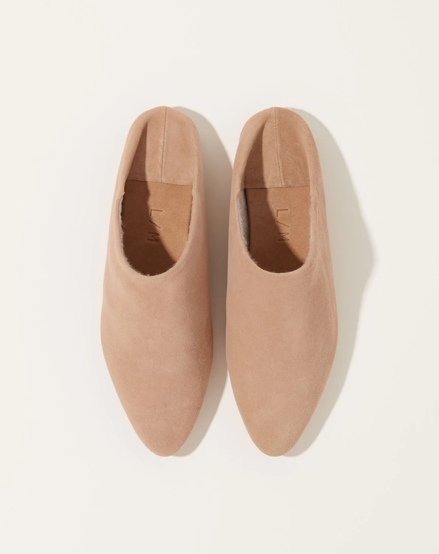 Lauren Manoogian Camel & Hessian Lined Fold Mule - Comfortable Slip-On Shoes