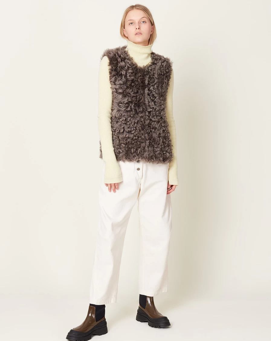 Rachel Comey Elias Vest - Grey Tigrado Shearling Jacket for Women