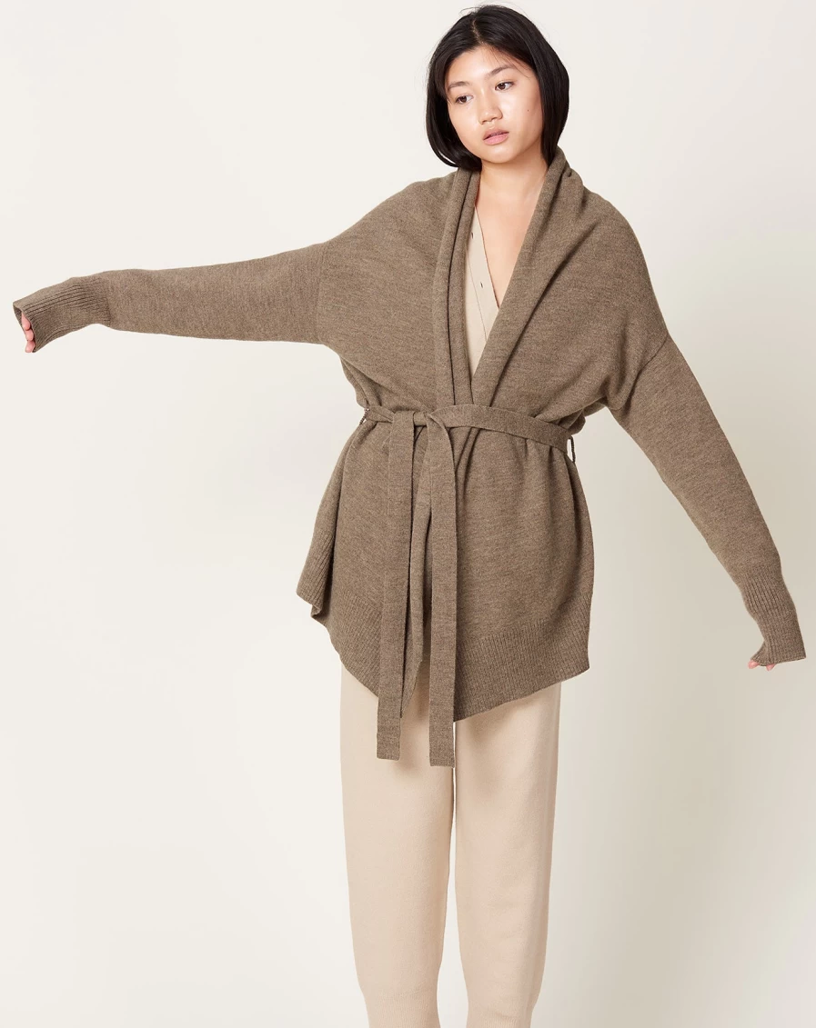 Lauren Manoogian Mushroom Slouch Cardigan - Soft Oversized Knit Sweater