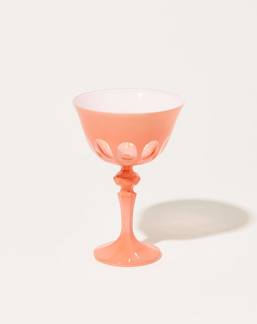Sir Madam Rialto Salmon Colored Glass Coupe Set - Elegant Drinkware Collection