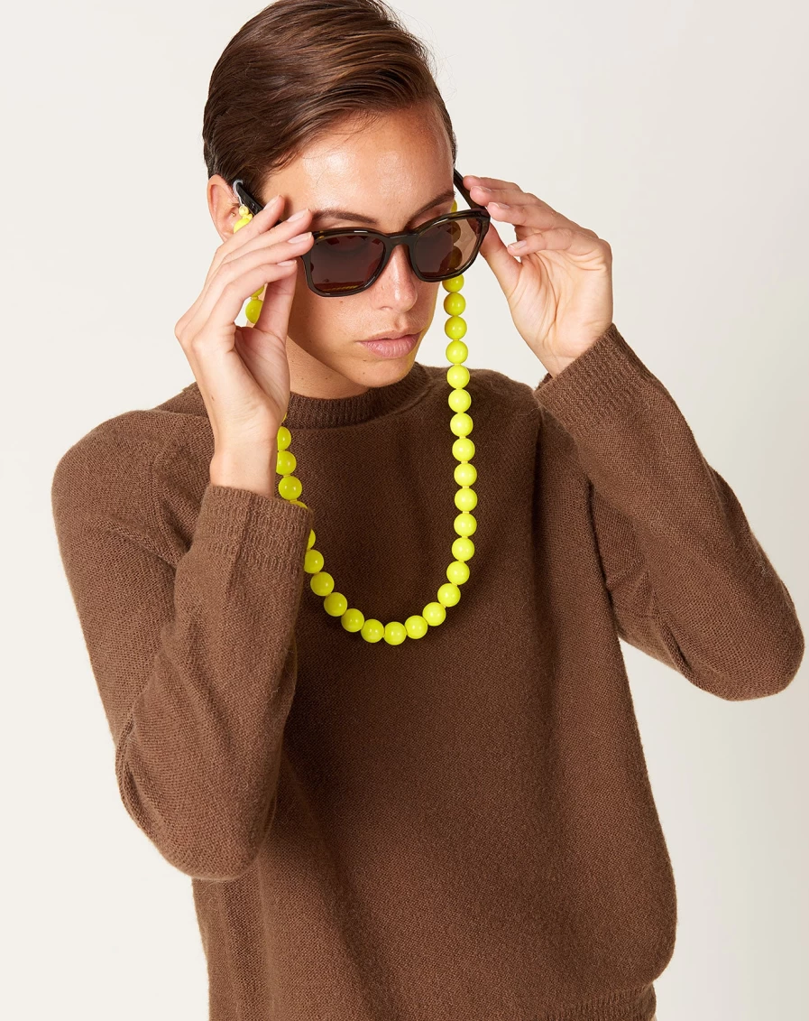 Ina Seifart Neon Yellow Big Eyeglass Chain - Stylish & Durable Brillenkette for Eyewear