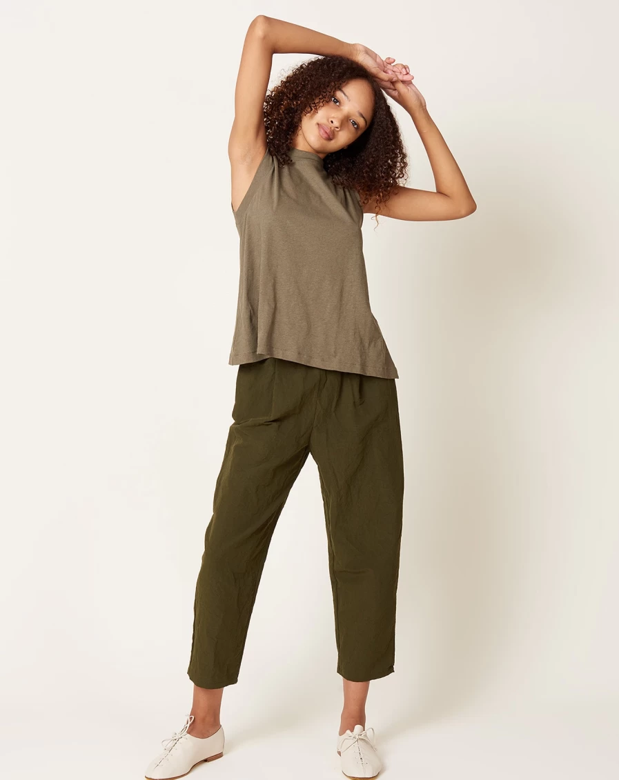 "Apuntob Men's Military Green Linen Cotton Blend Relaxed Fit Trousers – Comfortable Casual Pants"