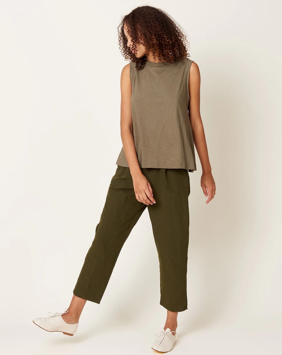"Apuntob Men's Military Green Linen Cotton Blend Relaxed Fit Trousers – Comfortable Casual Pants"