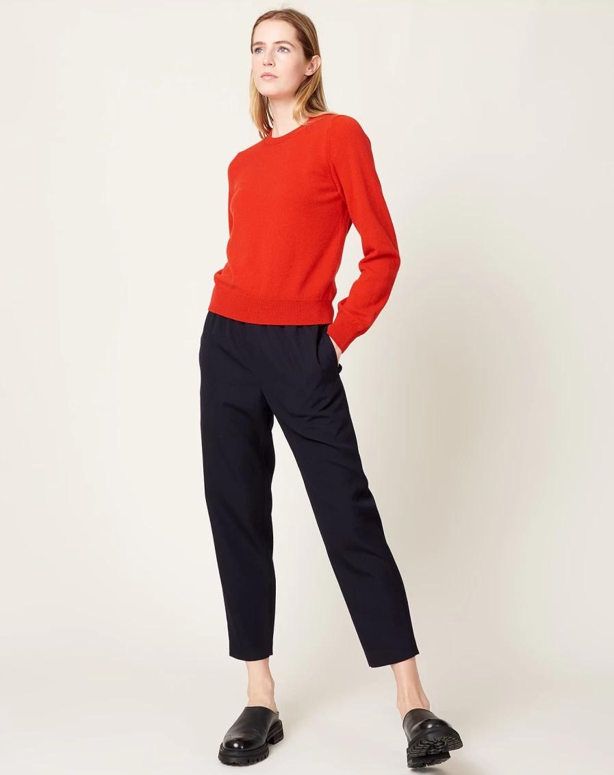 Comme des Garçons Navy Gabardine Tapered Pants - Slim Fit Trousers for Men & Women