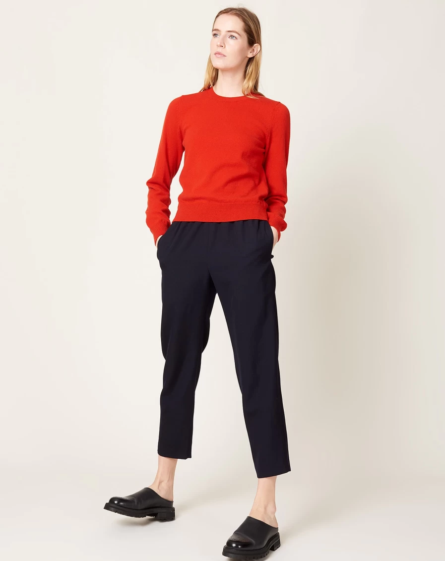Comme des Garçons Navy Gabardine Tapered Pants - Slim Fit Trousers for Men & Women