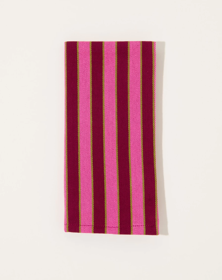 Dusen Dusen Paprika Herb Stripe Napkin - Stylish Printed Table Linens for Dining & Decor