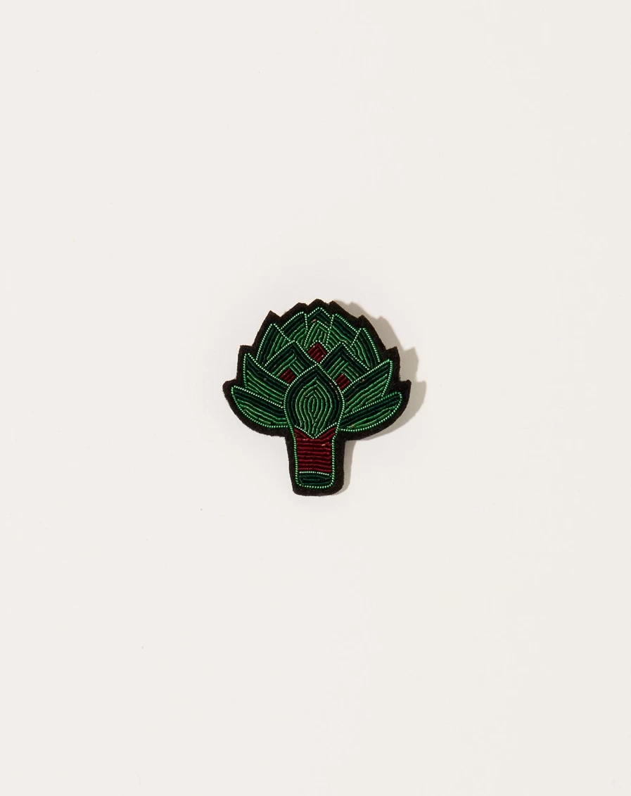 Macon Et Lesquoy Artichoke Lapel Pin - Elegant Floral Brooch for Jackets & Hats