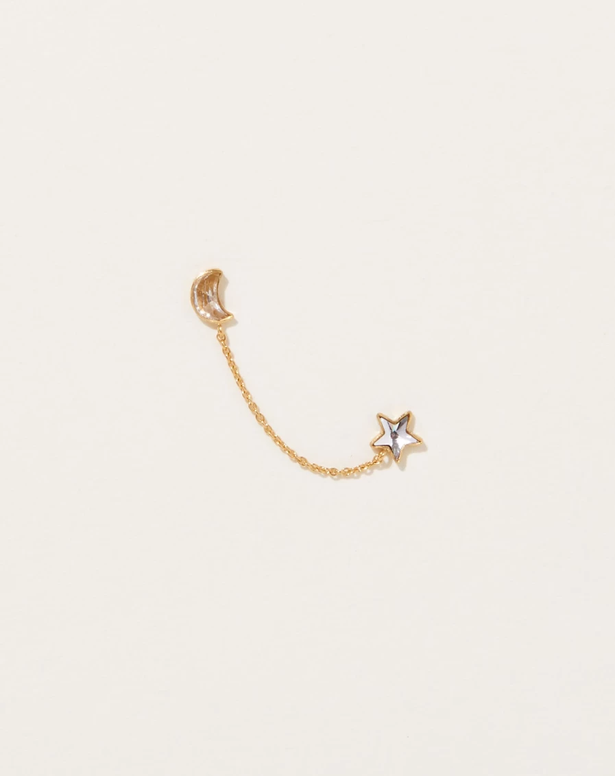 "Grainne Morton Moon And Star Double Stud Earrings – Unique Handcrafted Jewelry"