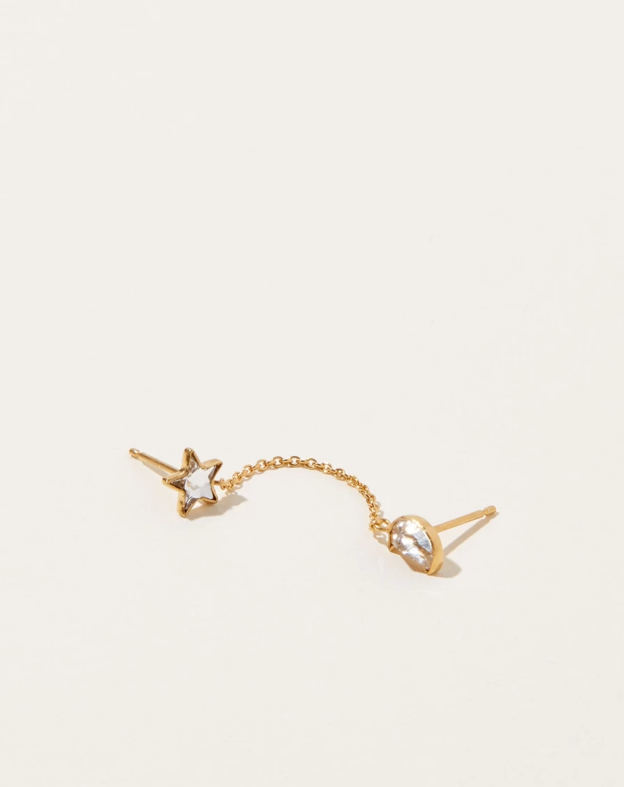 "Grainne Morton Moon And Star Double Stud Earrings – Unique Handcrafted Jewelry"