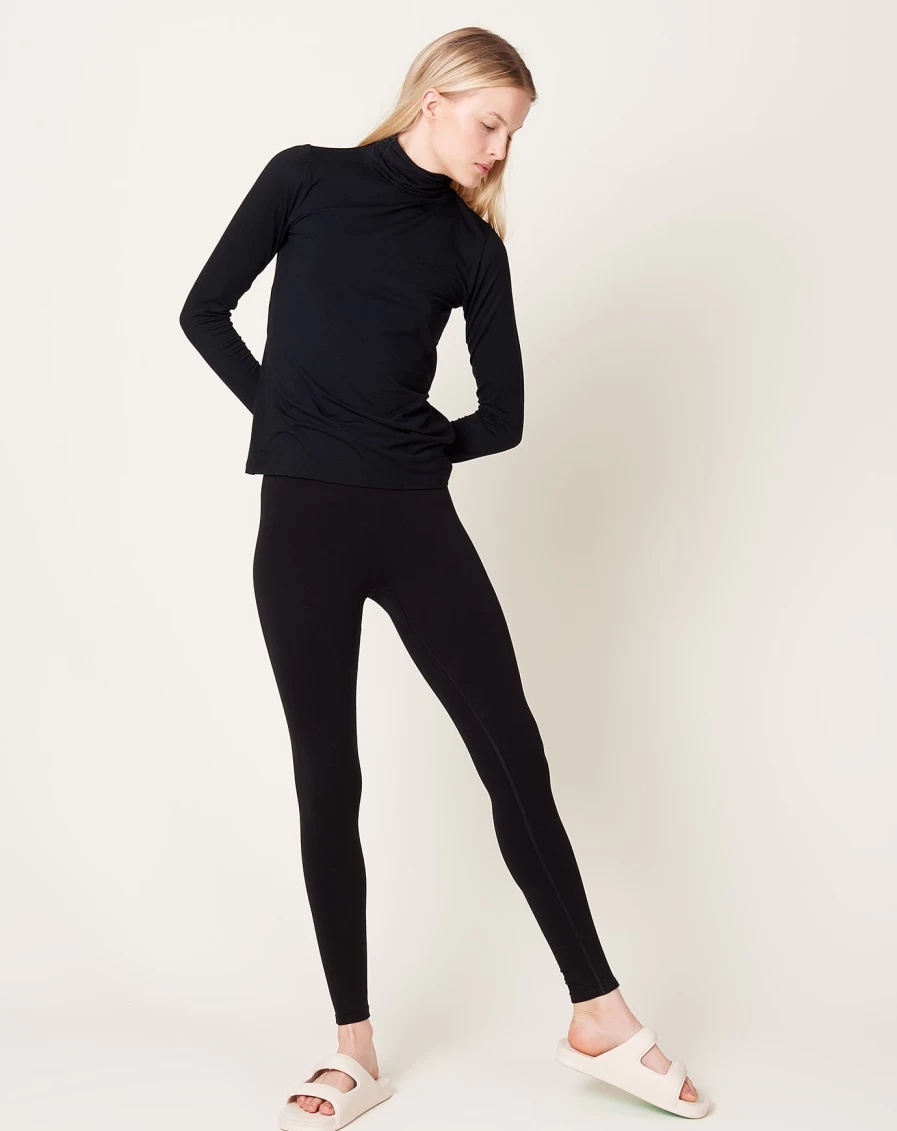 Baserange Oleta High-Waisted Black Leggings - Sustainable Comfort Fit Yoga Pants for Women