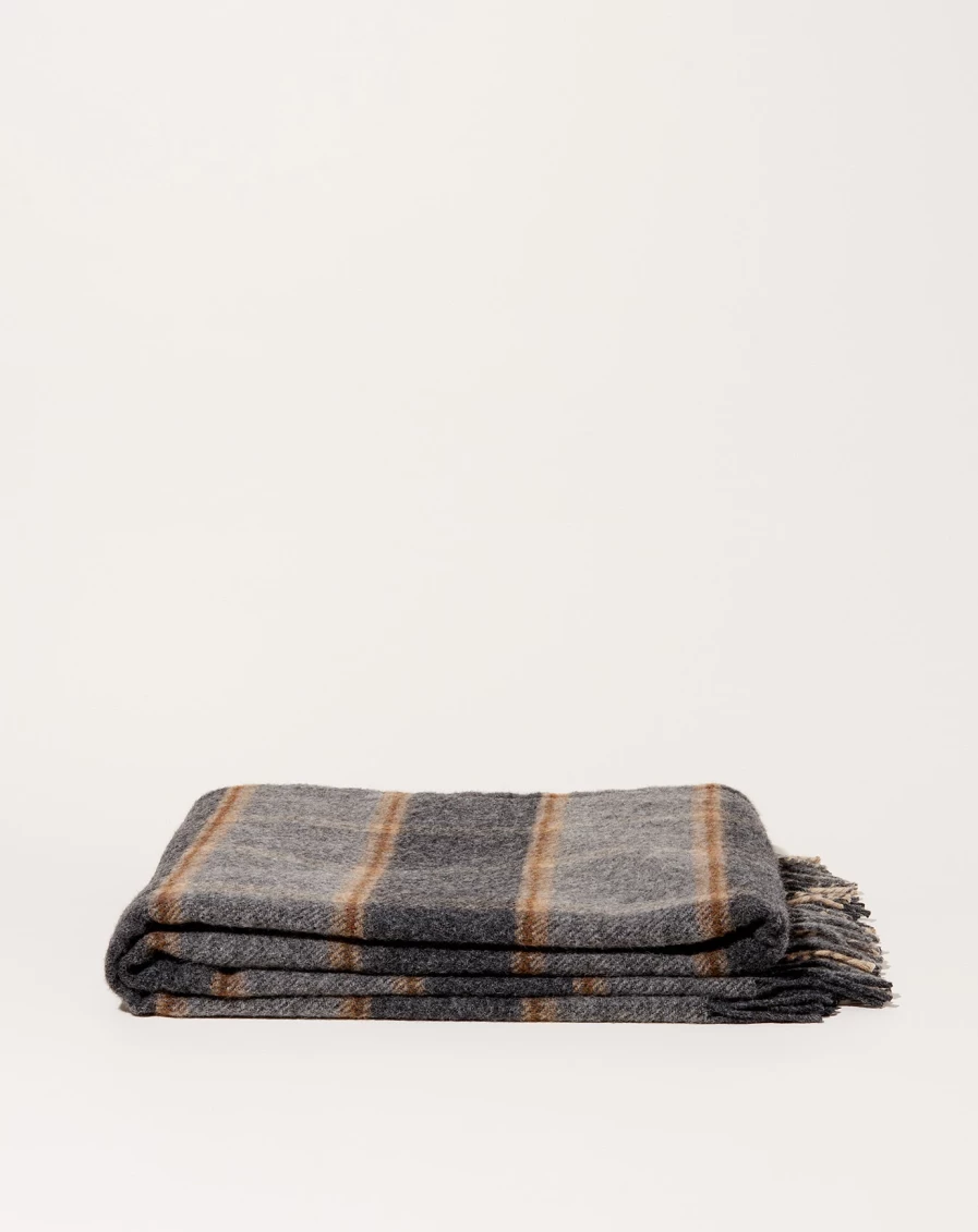 Mantas Ezcaray Shetland Wool Grey Blanket – Soft Luxury Throw for Cozy Comfort