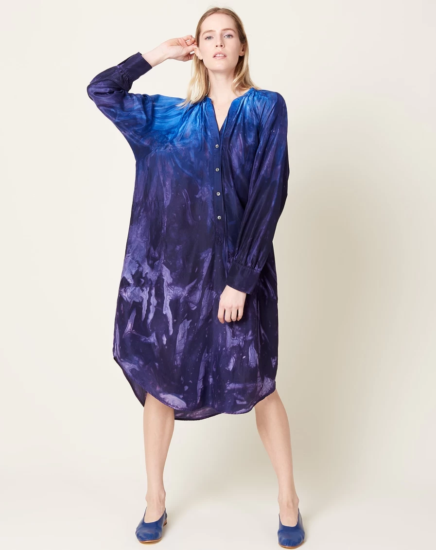 Raquel Allegra Midnight Poet Dress - Elegant Bohemian Style Evening Gown