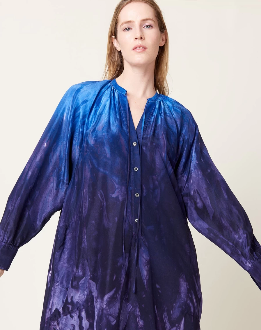 Raquel Allegra Midnight Poet Dress - Elegant Bohemian Style Evening Gown