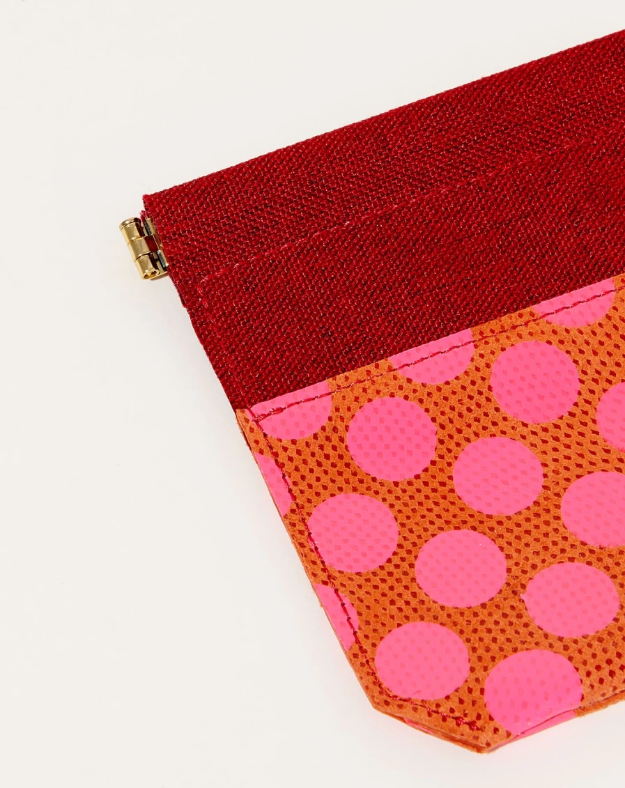 Carmine Neon Pink Eco Leather Mini Pouch - Compact & Stylish Women's Accessory