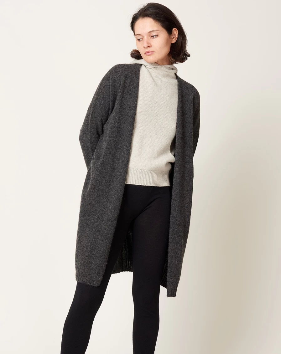 Eva Eva Charcoal Yak Wool Robe - Luxurious Soft Warm Bathrobe