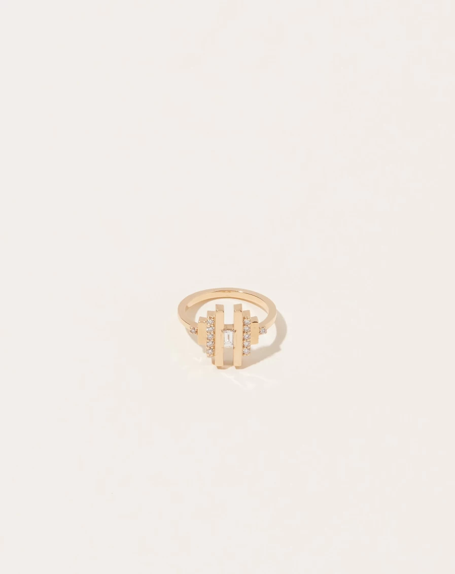 Selin Kent 14K Yellow Gold Cicim Pave Diamond Pinky Ring