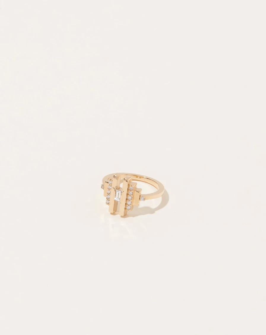 Selin Kent 14K Yellow Gold Cicim Pave Diamond Pinky Ring