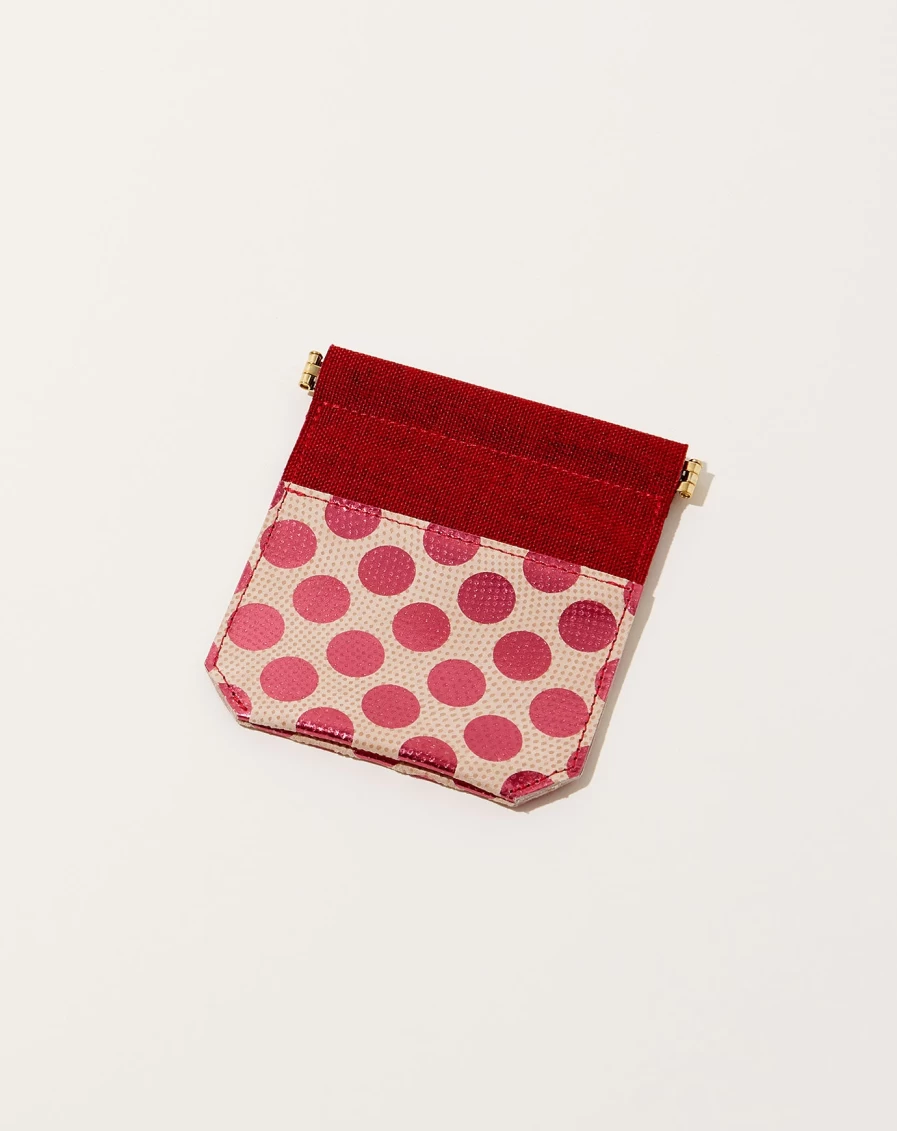 Carmine Pink Eco-Friendly Leather Mini Pouch - Compact & Stylish Women's Accessory