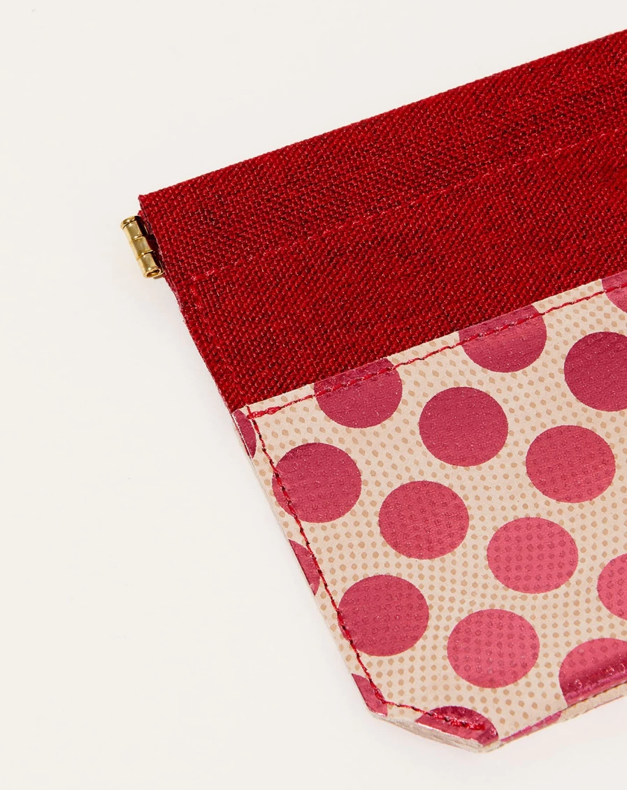 Carmine Pink Eco-Friendly Leather Mini Pouch - Compact & Stylish Women's Accessory