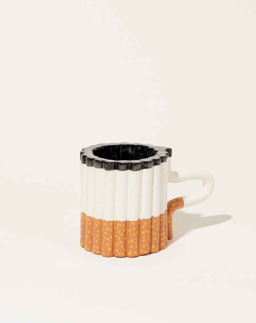 Joseph Algieri Novelty Cigarette Design Ceramic Coffee Mug – Unique Smoking-Themed Cup for Tea & Espresso