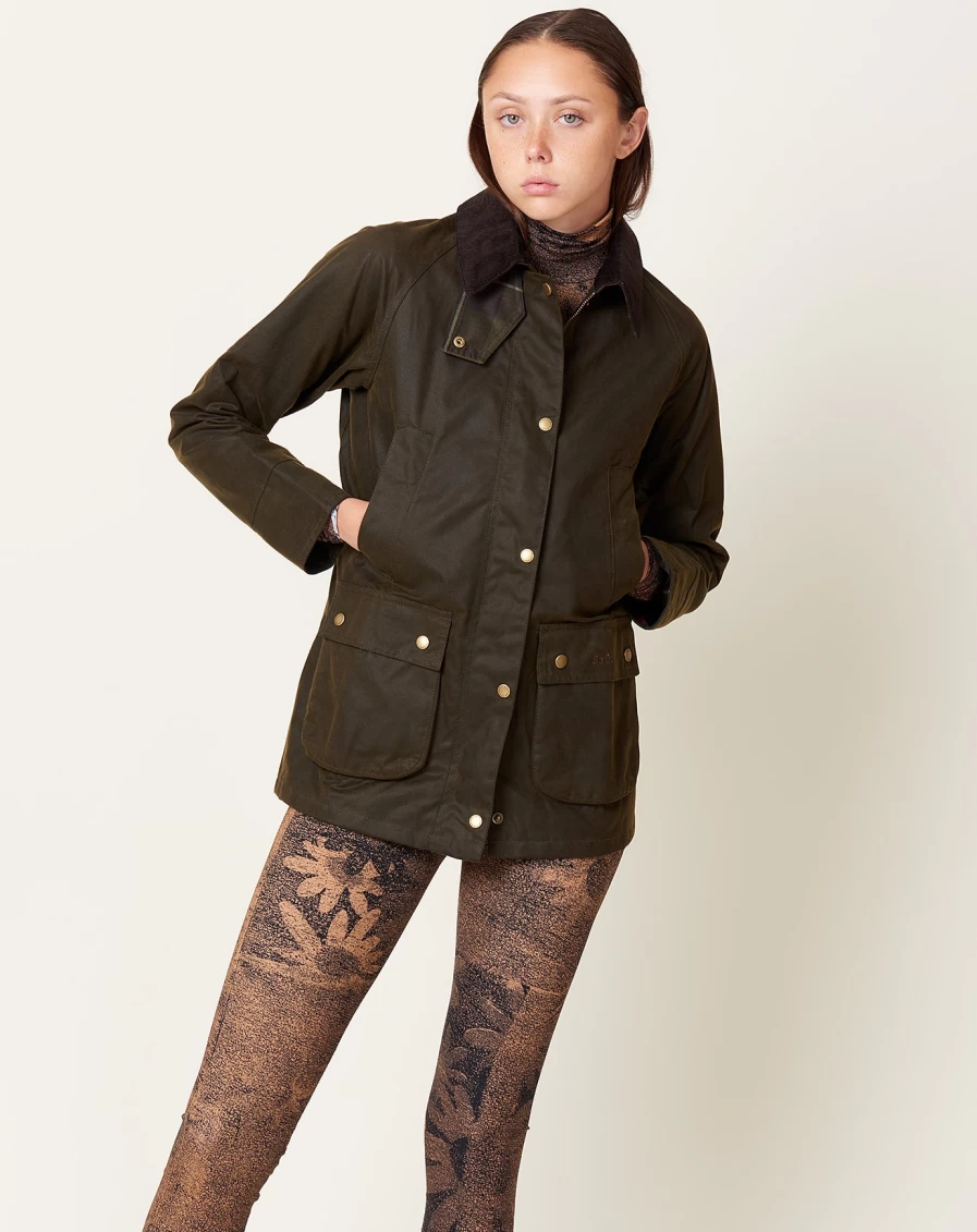Barbour Olive Acorn Wax Jacket - Classic Waterproof Coat for Men & Women