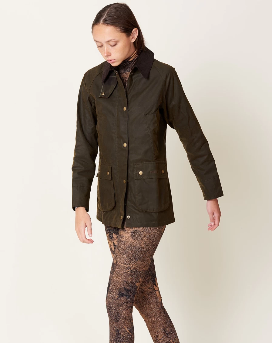 Barbour Olive Acorn Wax Jacket - Classic Waterproof Coat for Men & Women