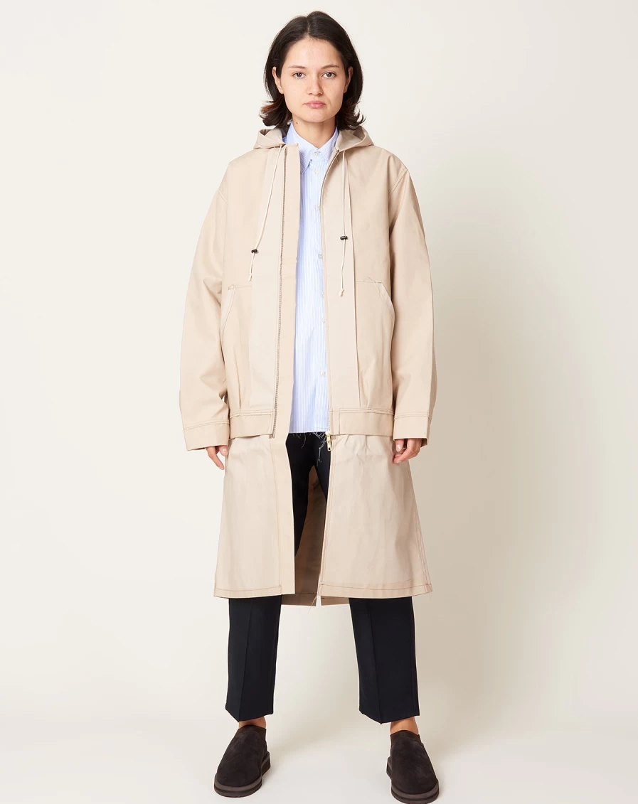 "Camiel Fortgens Sand-Colored Research Mixed Coat – Premium Outerwear"