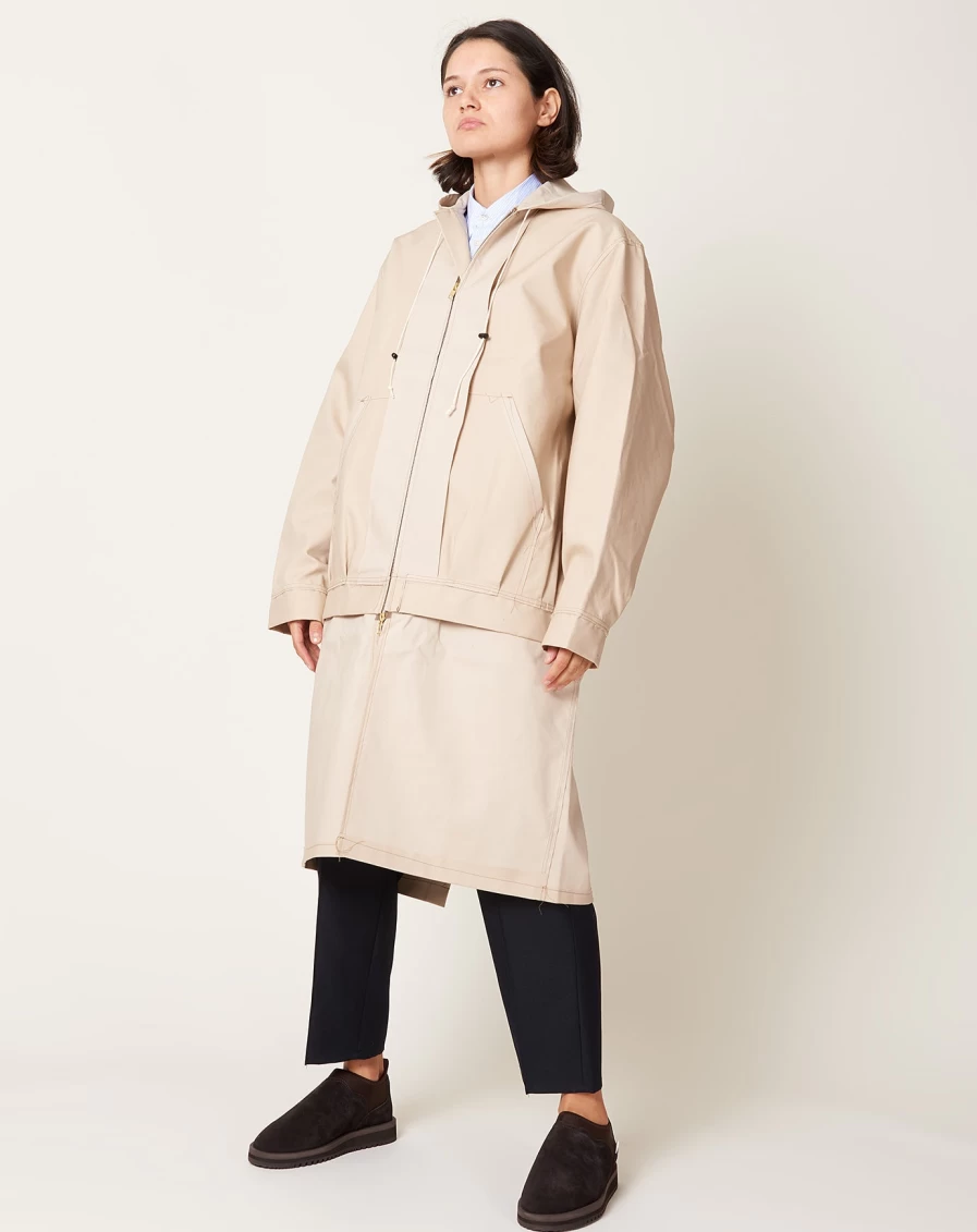 "Camiel Fortgens Sand-Colored Research Mixed Coat – Premium Outerwear"
