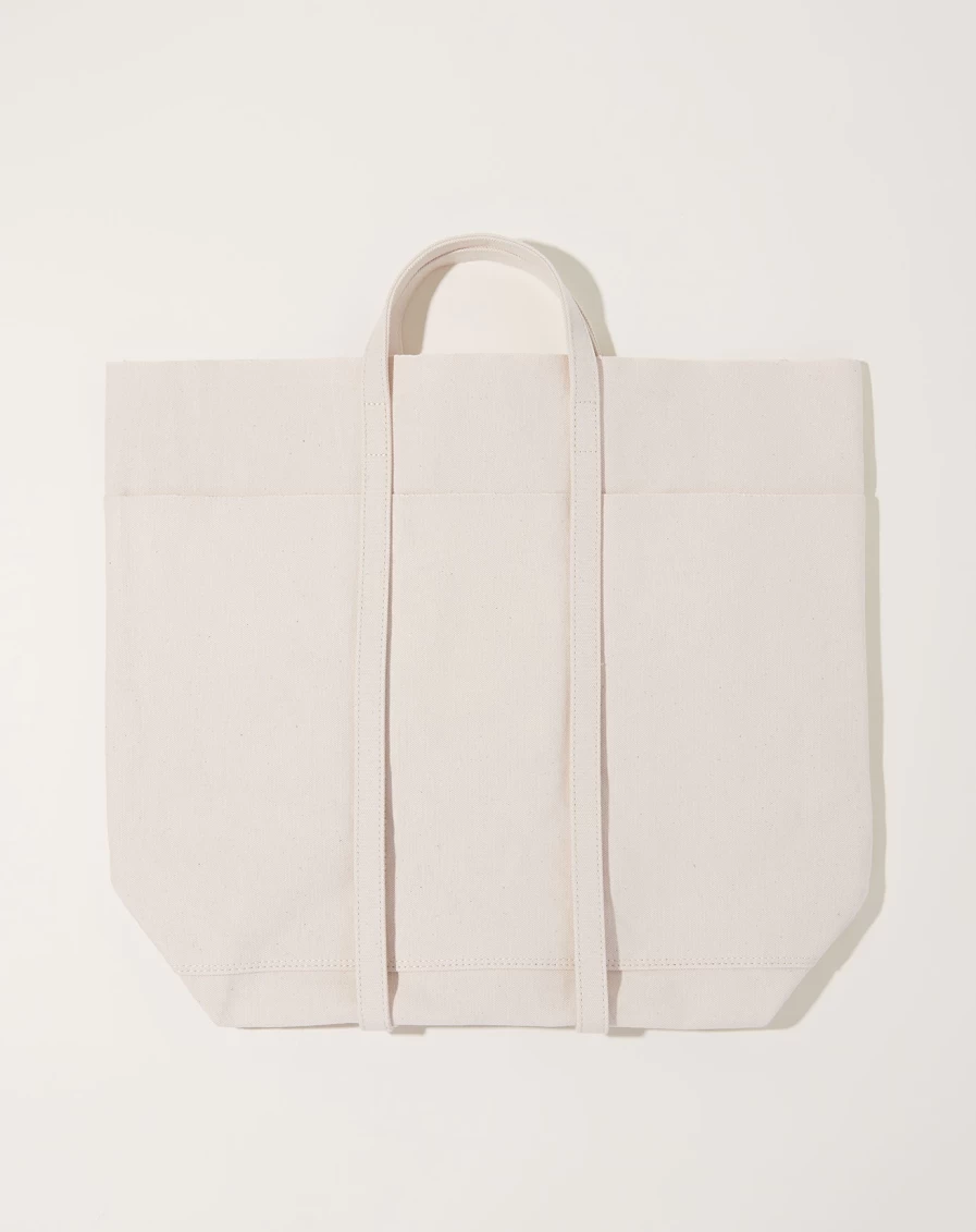Amiacalva White Washed Canvas 6-Pocket Tall Tote Bag for Women