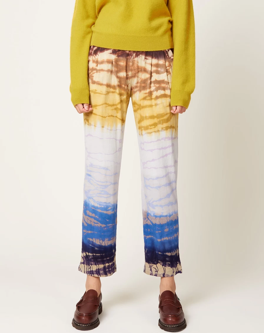 Raquel Allegra Brooke Pant - Rainbow Tie Dye Colorful Women's Trousers