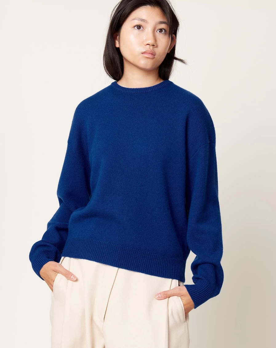 Demylee Artemis Blue Sweater | Women's Casual Knit Pullover