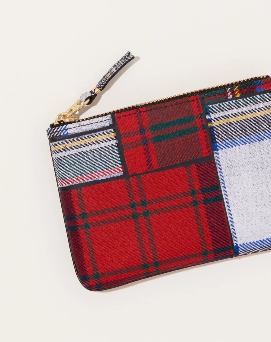 Comme des Garçons Red Tartan Patchwork Pouch Crossbody Bag