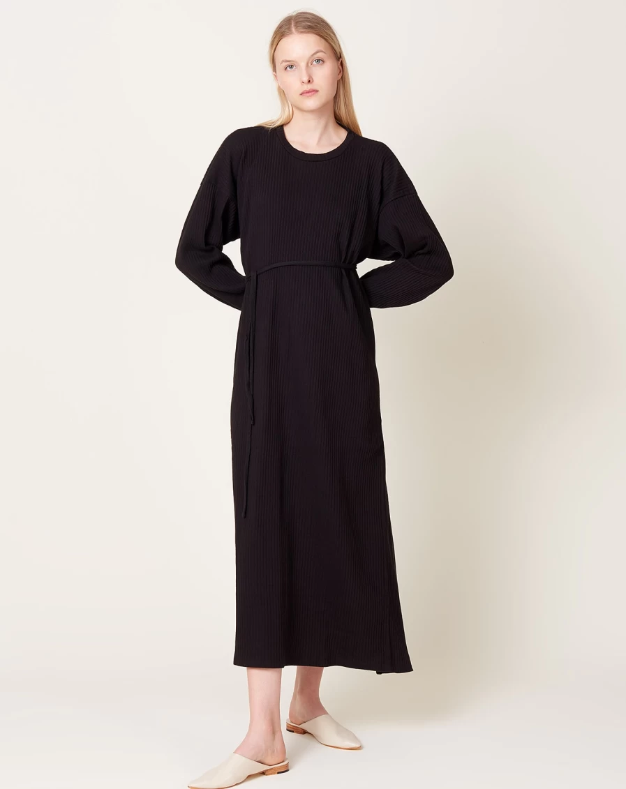 Baserange Black Shaw Long Sleeve Kaftan - Elegant Women's Loungewear